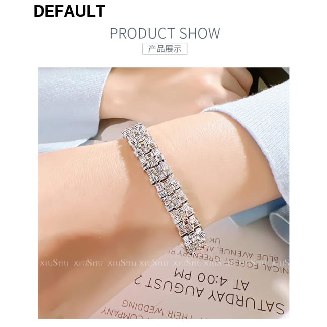 Fashion Light Luxury Simple Green Cut Inlaid High Carbon Men Bracelets