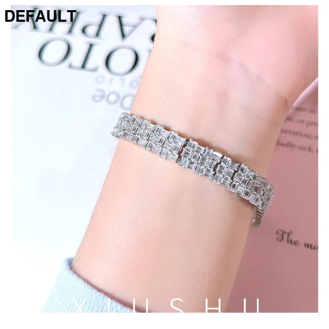 Fashion Light Luxury Simple Green Cut Inlaid High Carbon Men Bracelets