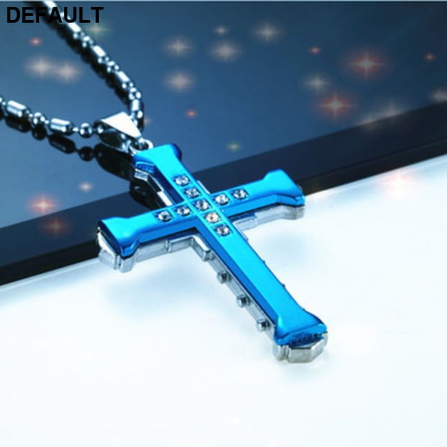 Fashion Men’s Cross Chain Necklace Personalized NW365-blue Best Selling Products