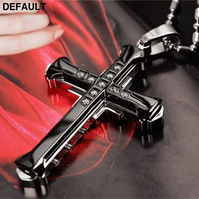 Fashionable Men Jesus Cross Zircon Necklace Gold Plated Necklaces