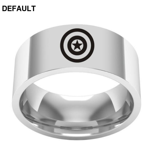 Film around the US captain titanium steel ring Silver / 6 Men Rings