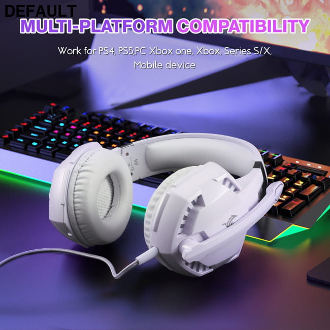 G2000 Head Mounted Wired Gaming Earphones Computer Esports White (dual plug version) Headphones Headsets