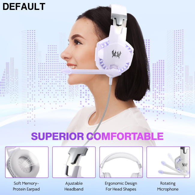 G2000 Head Mounted Wired Gaming Earphones Computer Esports White (dual plug version) Headphones Headsets