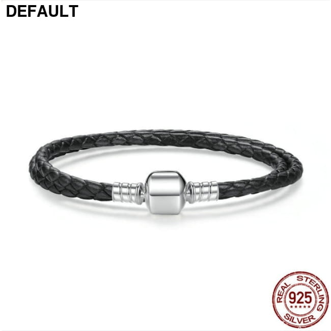 Genuine Long Double Black Braided Leather Chain Women / 34cm Bracelets Best Selling Products