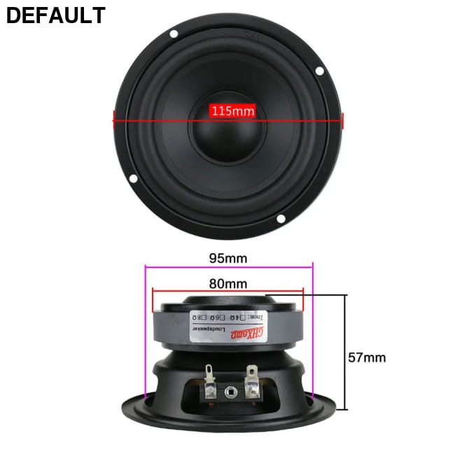 GHXAMP 4.5 Inch 115mm Hifi Mid-Bass Speaker 80W Medium One Color / Size Car Speakers