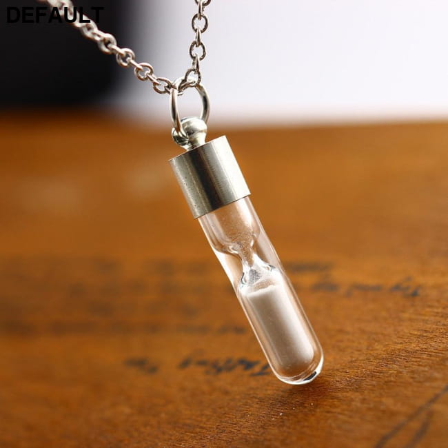 Glow In The Dark hourglass Necklace Glass Pendant Sterling Silver Necklaces