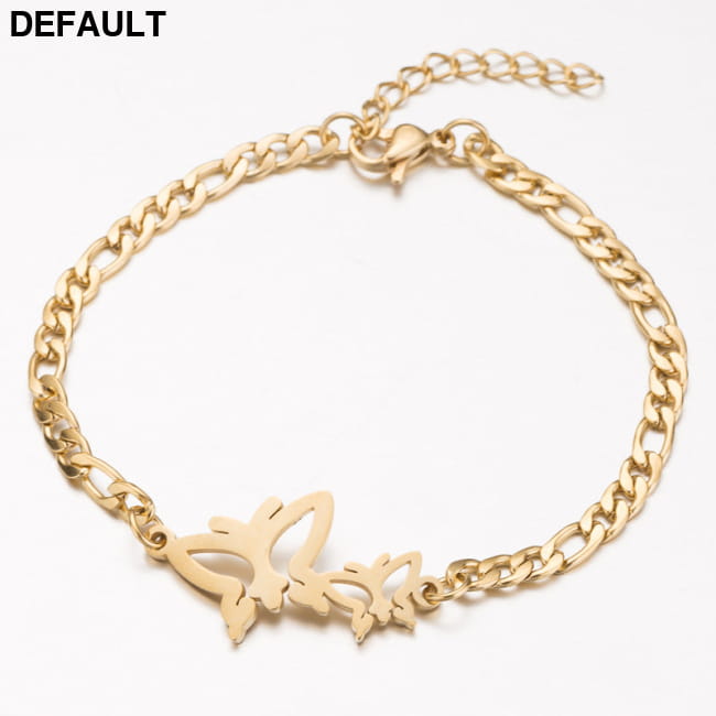 Gold Color Charms Bracelet Femme Stainless Steel Women Big Butterfly Bracelets Best Selling Products