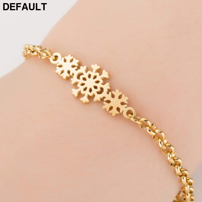 Gold Color Charms Bracelet Femme Stainless Steel Women Snowflake Bracelets Best Selling Products