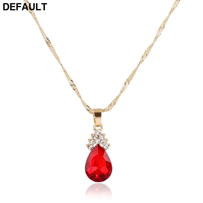 Gold Crystal Jewelry Sets Wedding Necklace and Earrings 3pcs Sterling Silver