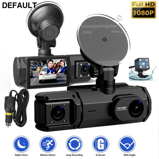 HD 1080p Driving Recorder Three-lens Same Display Car DVR Cameras Dash Video