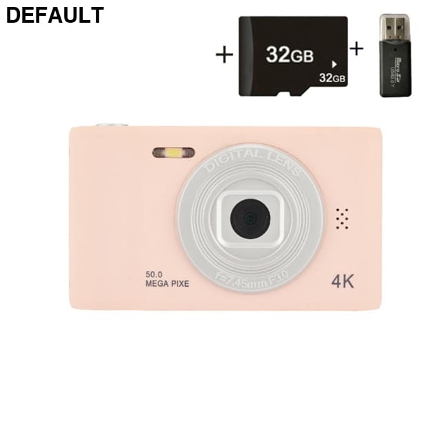 HD D04 Digital Retro Camera Portable Campus Entry Small CCD Pink standard + 32GB memory card + card reader Cameras Best