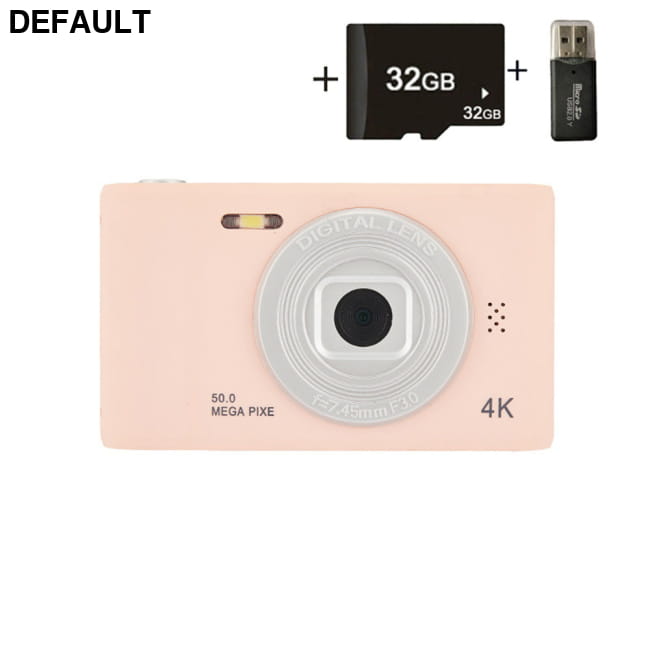 HD D04 Digital Retro Camera Portable Campus Entry Small CCD Pink standard + 32GB memory card + card reader Cameras &