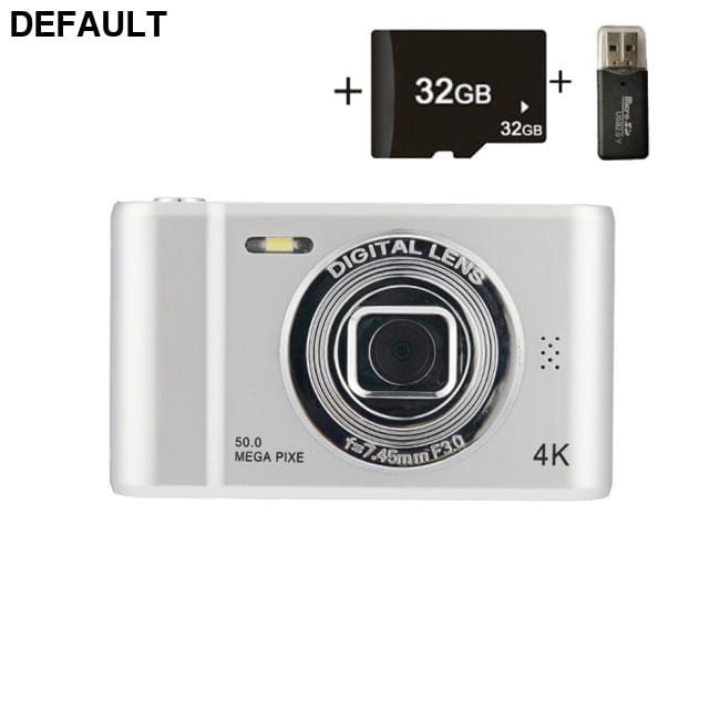 HD D04 Digital Retro Camera Portable Campus Entry Small CCD Silver standard + 32GB memory card + card reader Cameras &