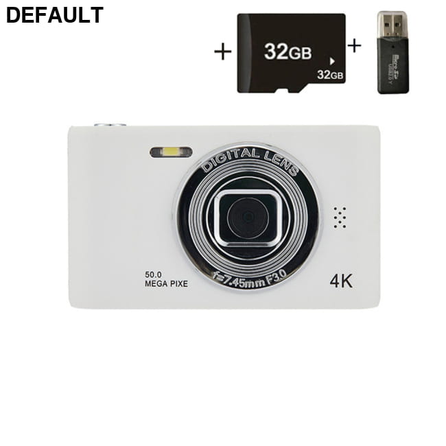 HD D04 Digital Retro Camera Portable Campus Entry Small CCD White standard + 32GB memory card + card reader Cameras &