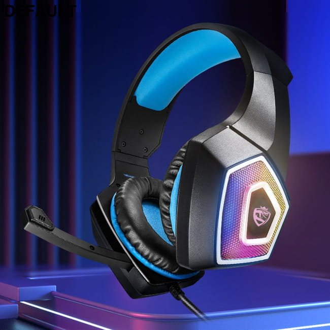 Head mounted gaming headphones colorful RGB wired computer Headsets