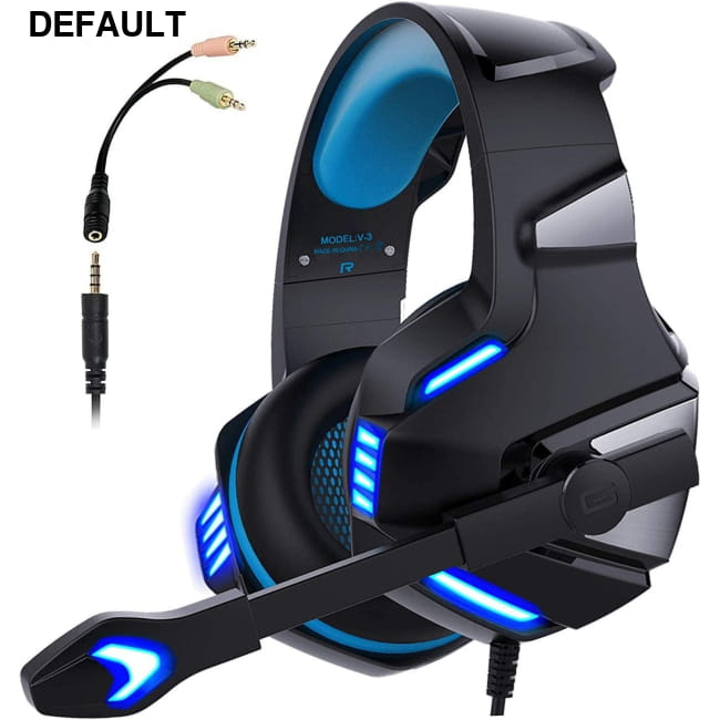 Head mounted gaming headphones RGB wired Black Blue Headsets