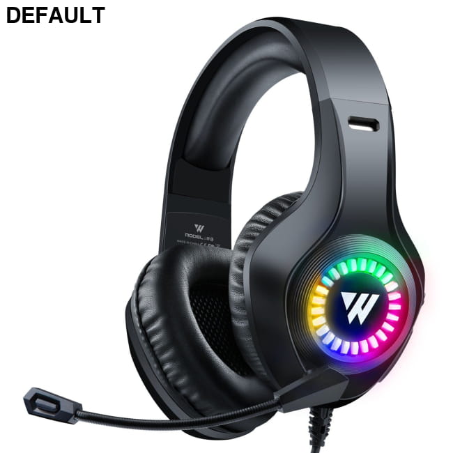 Head mounted gaming headphones wired e-sports luminous Black RGB Headsets