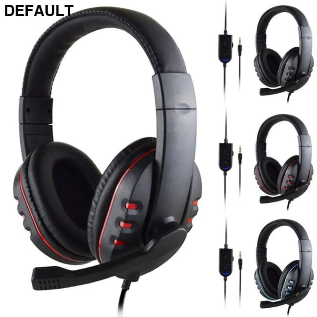 Headphones 3.5mm Wired Gaming Headset Earphones Music Blue / CHINA Headsets