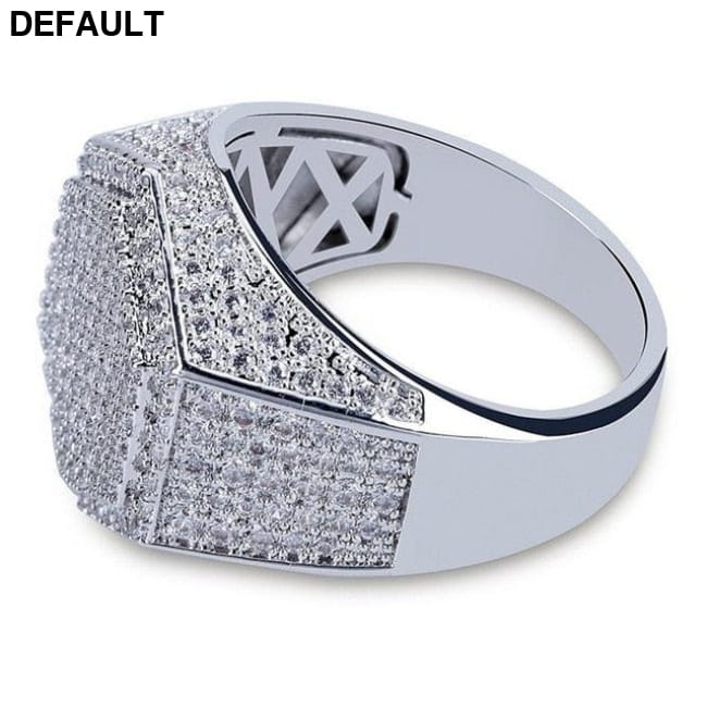 Hip Hop Fashion Rings Copper Gold Silver Color Iced 8 / Men