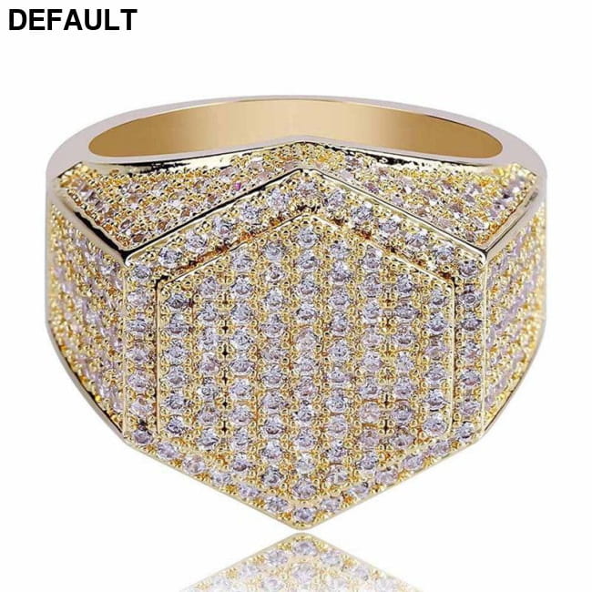 Hip Hop Man Ring Micro Pave CZ Silver Gold Color Men Rings