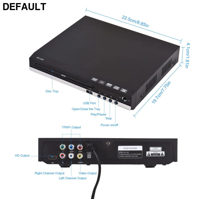 Home DVD Player CD Disc Digital Multimedia US Players & Blu-ray