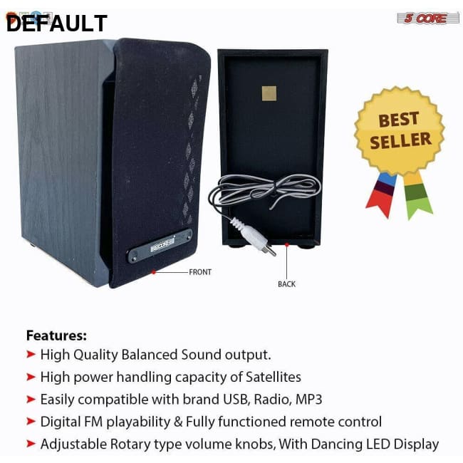 Home Theater 2.1 Set Black Speakers Electronics