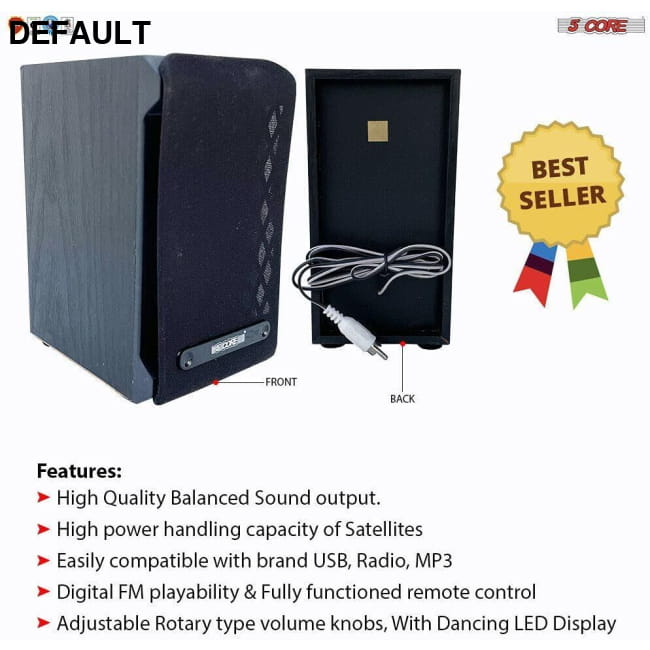 Home Theater 2.1 Set Black Speakers Electronics