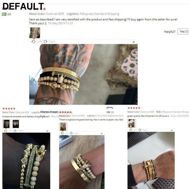 Hot Sale Classical Handmade Braiding Bracelet Gold Hip Hop Men Bracelets