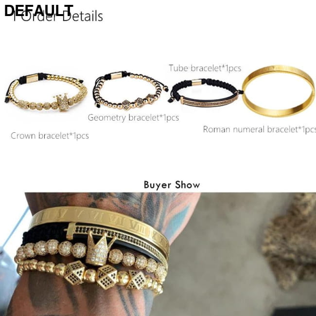 Hot Sale Classical Handmade Braiding Bracelet Gold Hip Hop Men Bracelets