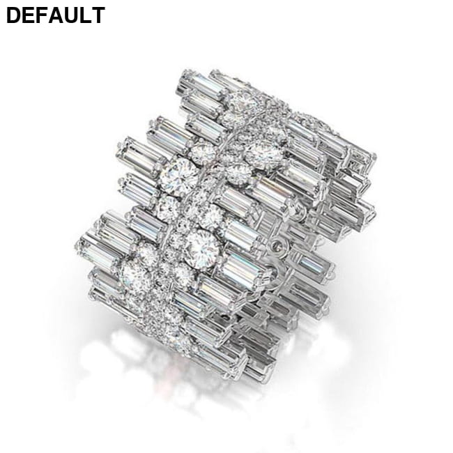 Huitan Luxury Irregularity Shape Love Ring for Women Micro 6 / F217 / Silver Plated Sterling Rings