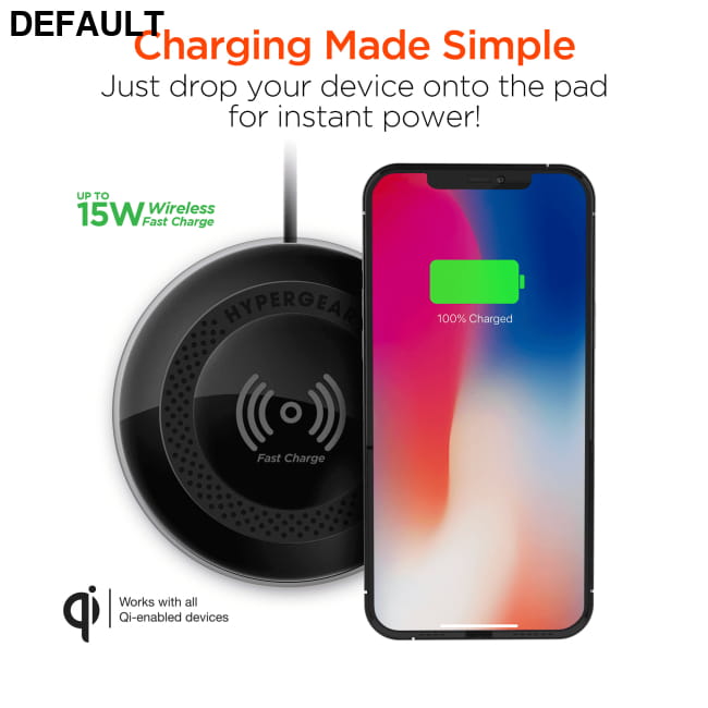 HyperGear ChargePad Pro 15W Wireless Fast Charger USB-C Black Car Accessories Chargers