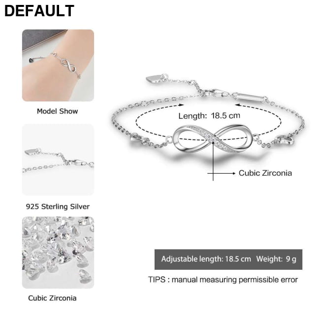 Infinite Love 925 Sterling Silver Bracelets For Women