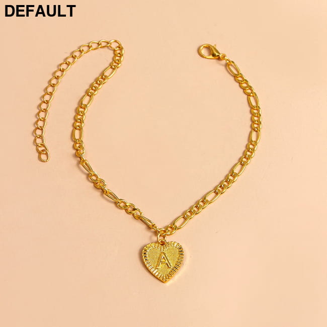 Initial Letter Anklet Gold Color Heart Pendant Foot A Women Bracelets Best Selling Products