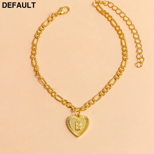 Initial Letter Anklet Gold Color Heart Pendant Foot B Women Bracelets Best Selling Products