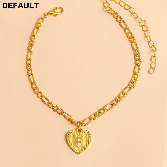 Initial Letter Anklet Gold Color Heart Pendant Foot F Women Bracelets Best Selling Products