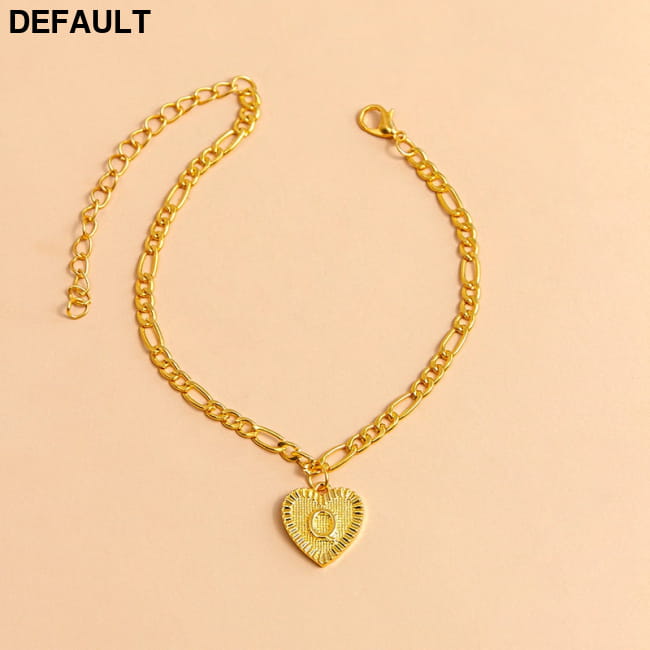 Initial Letter Anklet Gold Color Heart Pendant Foot Q Women Bracelets Best Selling Products