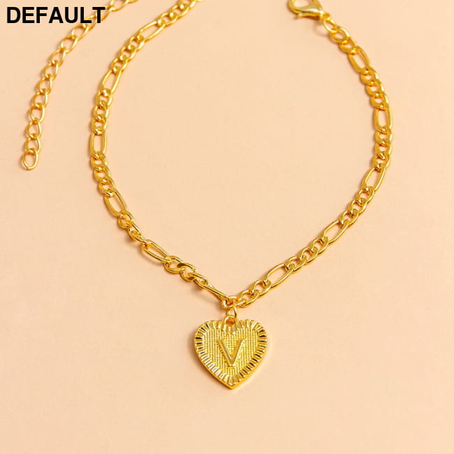 Initial Letter Anklet Gold Color Heart Pendant Foot V Women Bracelets Best Selling Products