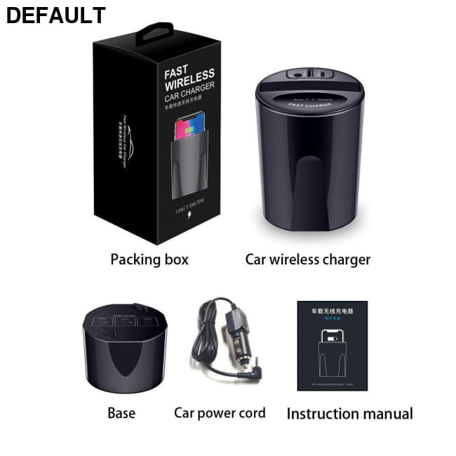 k10W Car Wireless Charger Cup with USB Output for iPhone XS Bluetooth FM Transmitters Electronics Accessories