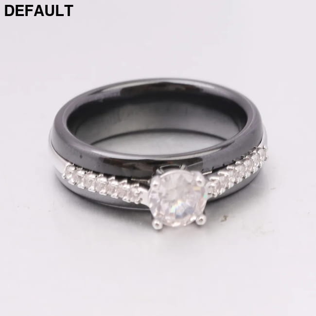 Kolmnsta 6mm Sparkling 4 Claws Round Zircon Ceramic Rings Wedding Best Selling Products