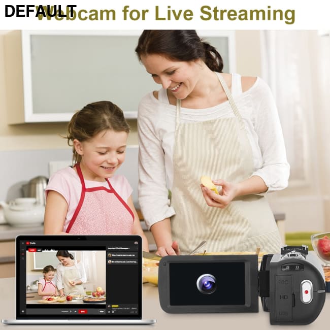 KOMERY 4K Video Camera 48MP 18X Digital Zoom Cameras Vlogging for YouTube 3.0Inch 270 Degree Flip Screen Camcorder