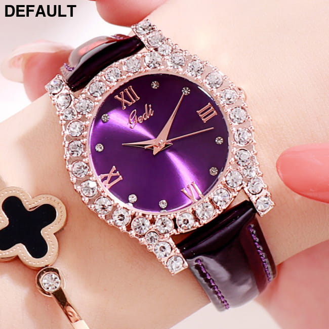 Ladies personality diamond casual all-match watch Purple Women Watches