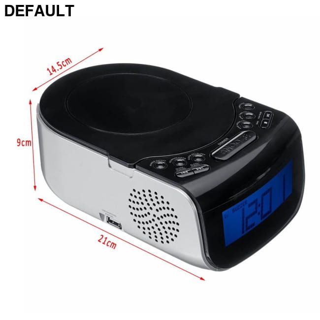 LCD Digital Alarm Dual Speakers Radio CD Music Player Black / 220V US Portable Players Electronics