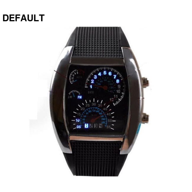 LED Rubber Watch Black Men Sport Watches
