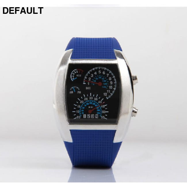 LED Rubber Watch Blue Men Sport Watches