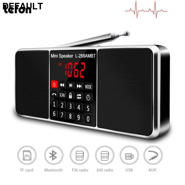 Lefon Digital Portable Radio AM FM Bluetooth Speaker Stereo MP3 Player TF/SD Card USB Drive Handsfree Call LED Display