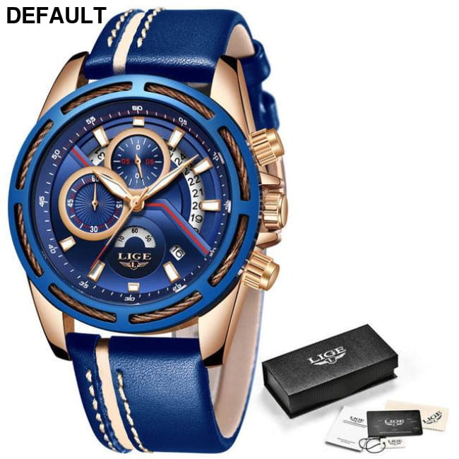 LIGE Blue Watch All Men Sport Watches