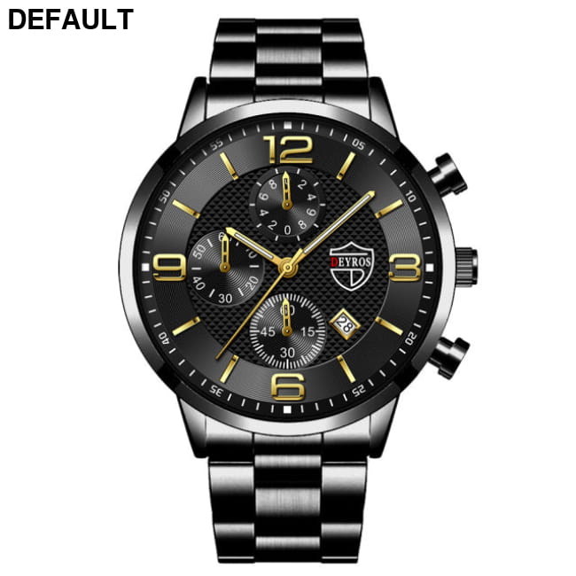 Luxury Mens Watches Stainless Steel Quartz Male Wristwatch Black Gold / China Men Sport