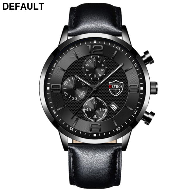 Luxury Mens Watches Stainless Steel Quartz Male Wristwatch Leather Black / China Men Sport