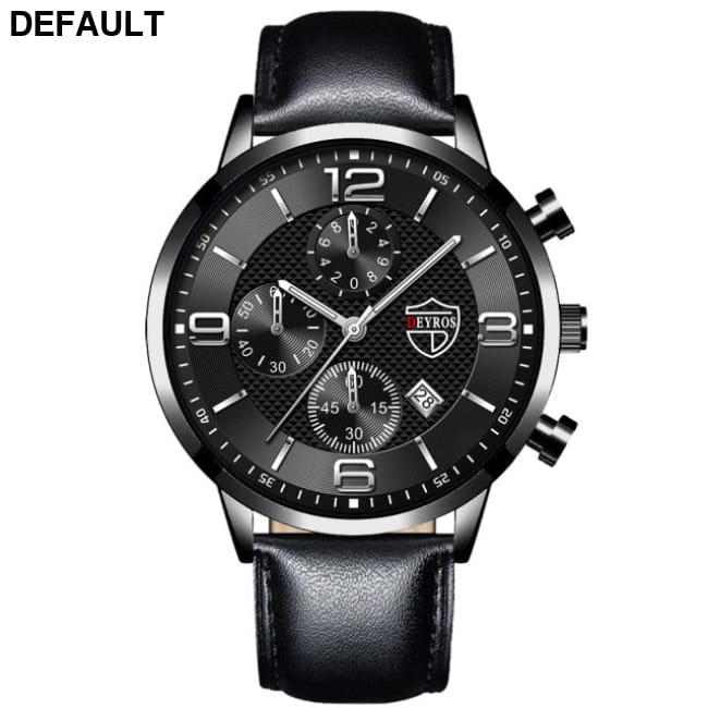 Luxury Mens Watches Stainless Steel Quartz Male Wristwatch Leather Black Silver / China Men Sport
