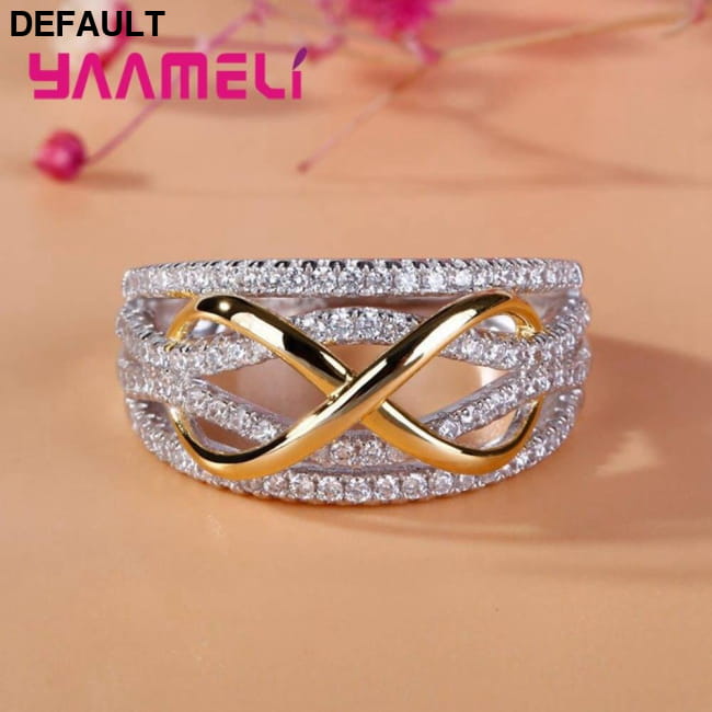 Luxury Solid 925 Sterling Silver Rings for Women Hollow-out 5